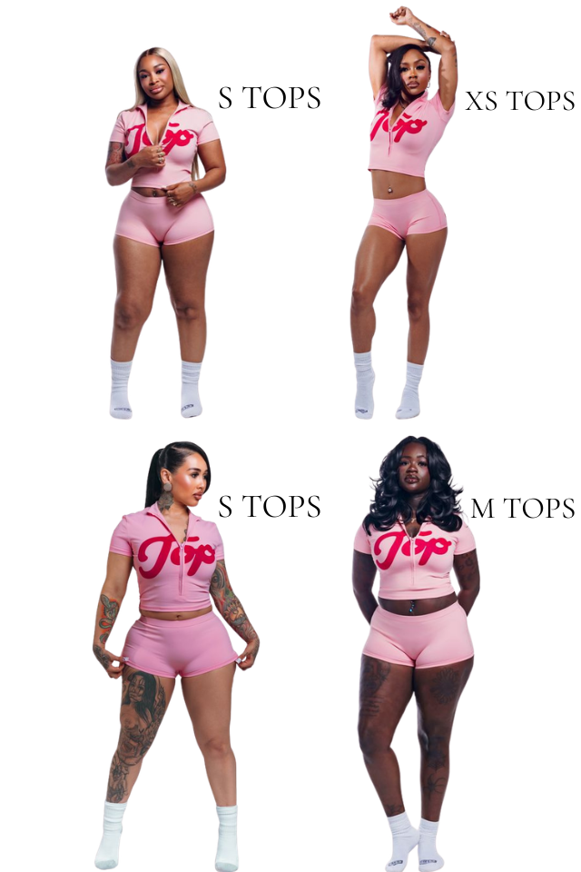 FITTED ZIP CROP TOP PINK